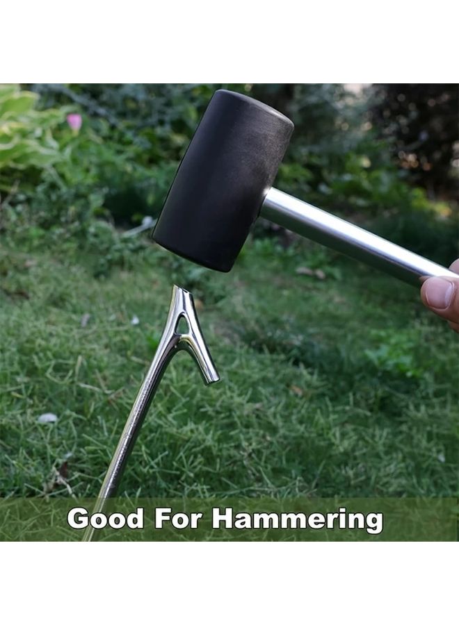 Outdoor Camping Tent Hammer With Rubber Mallet Head Durable Metal And Rubber Construction For Securing Tent Pegs Perfect For Hiking Adventure 1pc - Image 5