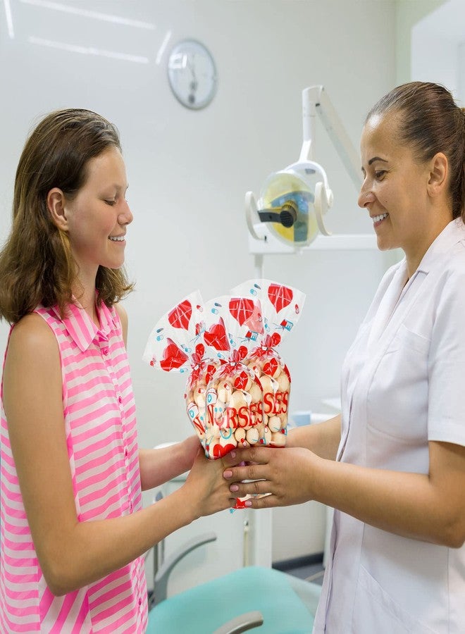 Yisong 100 Pack Nurses Week Gift Bags Bulk Nursing Candy Bags Goody Bags Medical Gift Bag Treat Bags for National Nurse Day, Nursing Graduation Congrats, Nurse Doctor Theme Party Favors Supplies (Clear - Image 4
