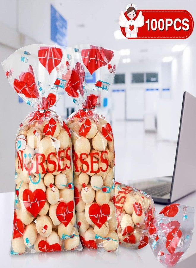 Yisong 100 Pack Nurses Week Gift Bags Bulk Nursing Candy Bags Goody Bags Medical Gift Bag Treat Bags for National Nurse Day, Nursing Graduation Congrats, Nurse Doctor Theme Party Favors Supplies (Clear - Image 5
