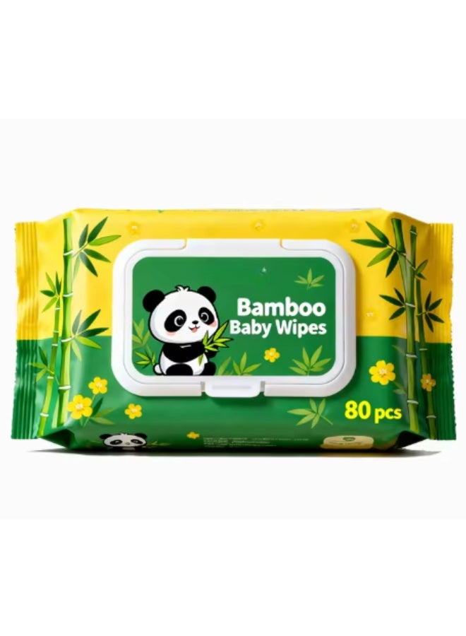 Premium Baby Wet Wipes 80 Sheets – Soft Moisturizing Wipes for Diaper Change, Hands and Face Cleaning for Sensitive Skin - Image 1