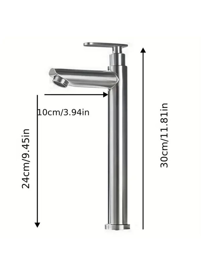 Modern Single Hole Kitchen Faucet Brushed Chrome Finish Silvery Stainless Steel Rust Resistant - Image 3
