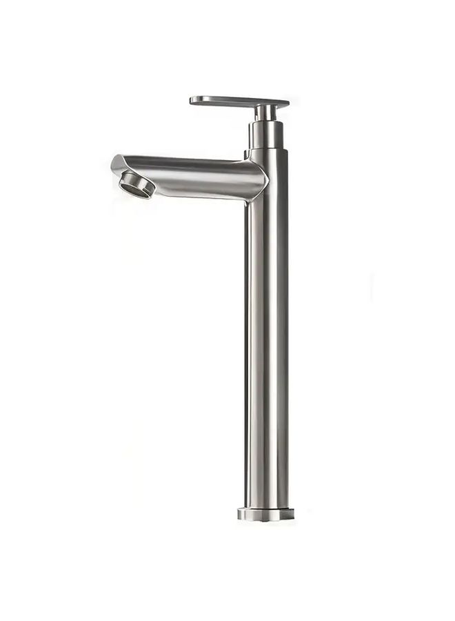 Modern Single Hole Kitchen Faucet Brushed Chrome Finish Silvery Stainless Steel Rust Resistant - Image 5