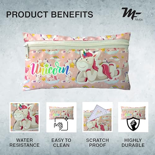 Myfav MY FAV Set of 10 Birthday Party Return Gift Pencil Pouches | Cute Animal Print Polyester Stationery Case with Zip | School Supply Organizer for Kids; Students & Party Favors (Assorted) - Image 4