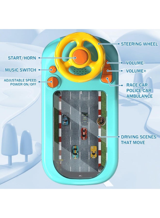 HPMY Car Racing Adventure Toy with Steering Wheel, Racing Adventure Car Steering Wheel Driving Games for Age 3+ Year Old with Musical for Boys and Girls Xmas Birthday Gift - Image 2