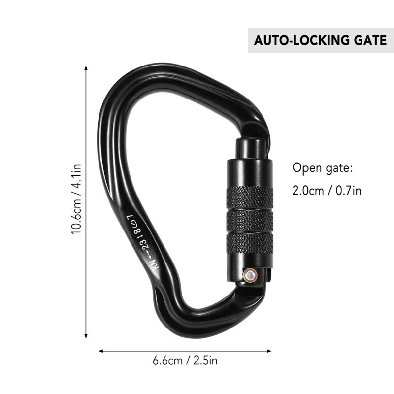 Aluminum Carabiner Clip 0.7in Locking Gate 23KN Tensile Capacity Aviation Aluminum Alloy - High Strength Multipurpose for Outdoor Rappelling Hammock Strap Attachment - Image 5