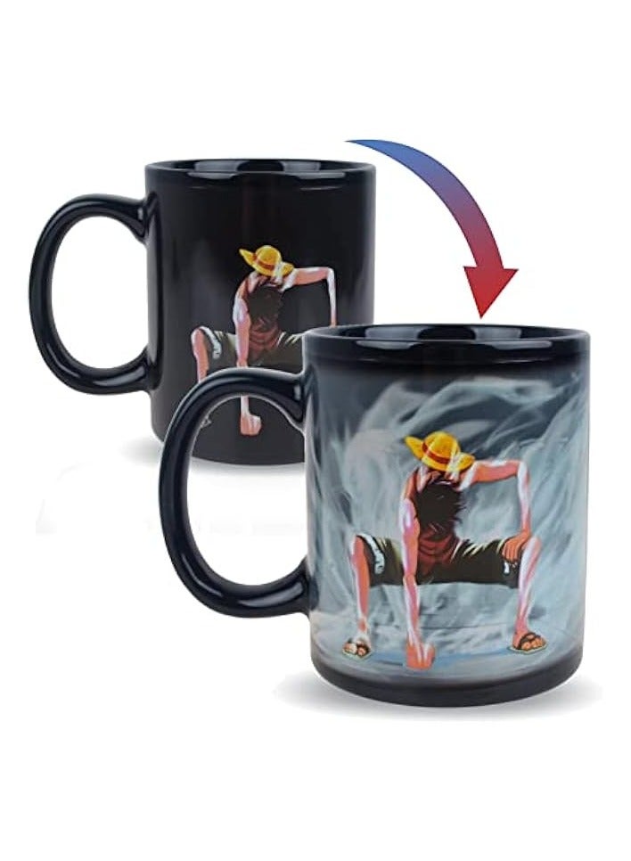 Green Tiger Piece Luffy Changing Coffee Mug Heat-sensitive Reactive Ceramic Cup Coffee Mug - Image 1