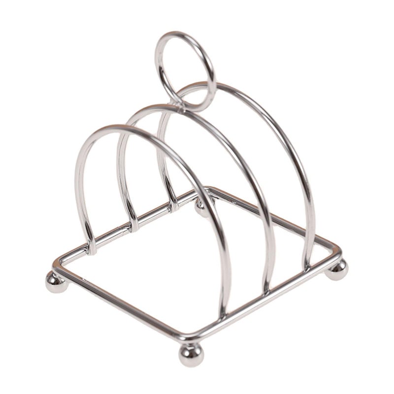 Stainless Steel 3 Slot Toast Rack Space Saving Bread Stand Organizer Silver - Image 2