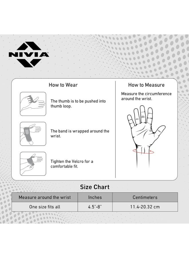 Nivia Adjustable Weight Lifting Wrist Support Straps With Thump Loop for Men and Women - Image 2