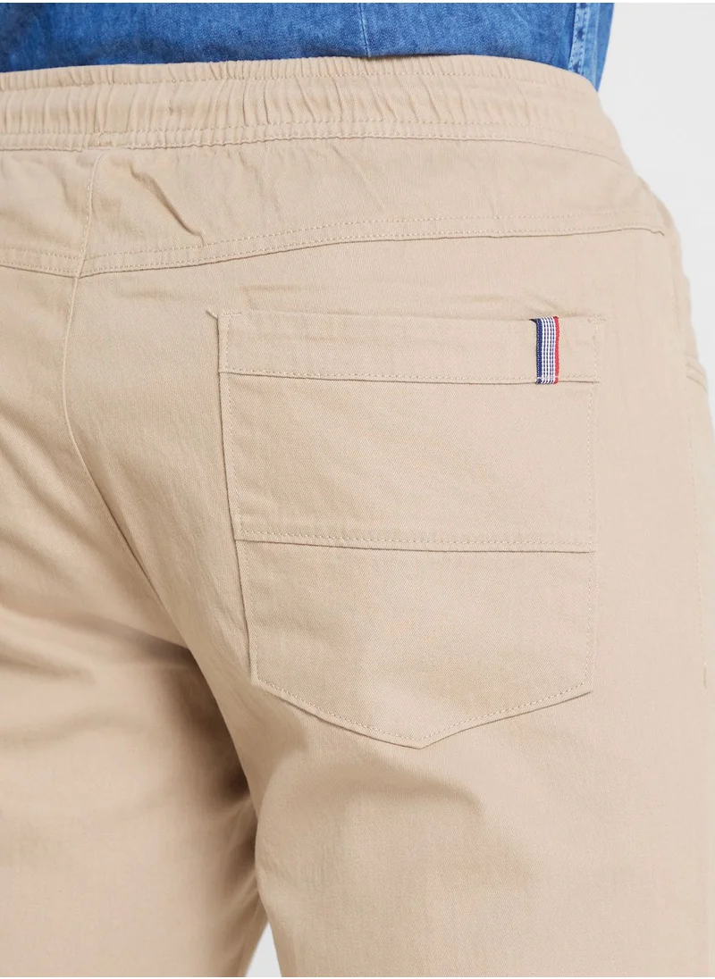 Thomas Scott Thomas Scott Men Beige Joggers Trousers