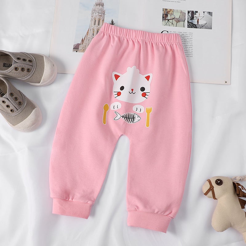 2021 New Children'S Pants Casual Harlan Pants Boys And Girls Solid Color Big Pp Pants Baby Cotton Trousers - Image 4