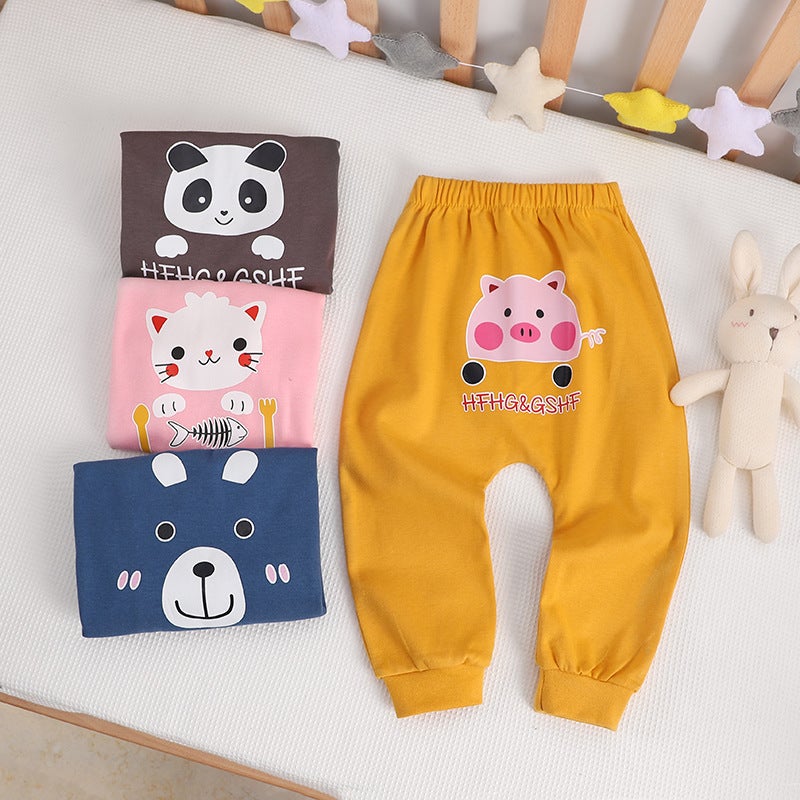 2021 New Children'S Pants Casual Harlan Pants Boys And Girls Solid Color Big Pp Pants Baby Cotton Trousers - Image 3