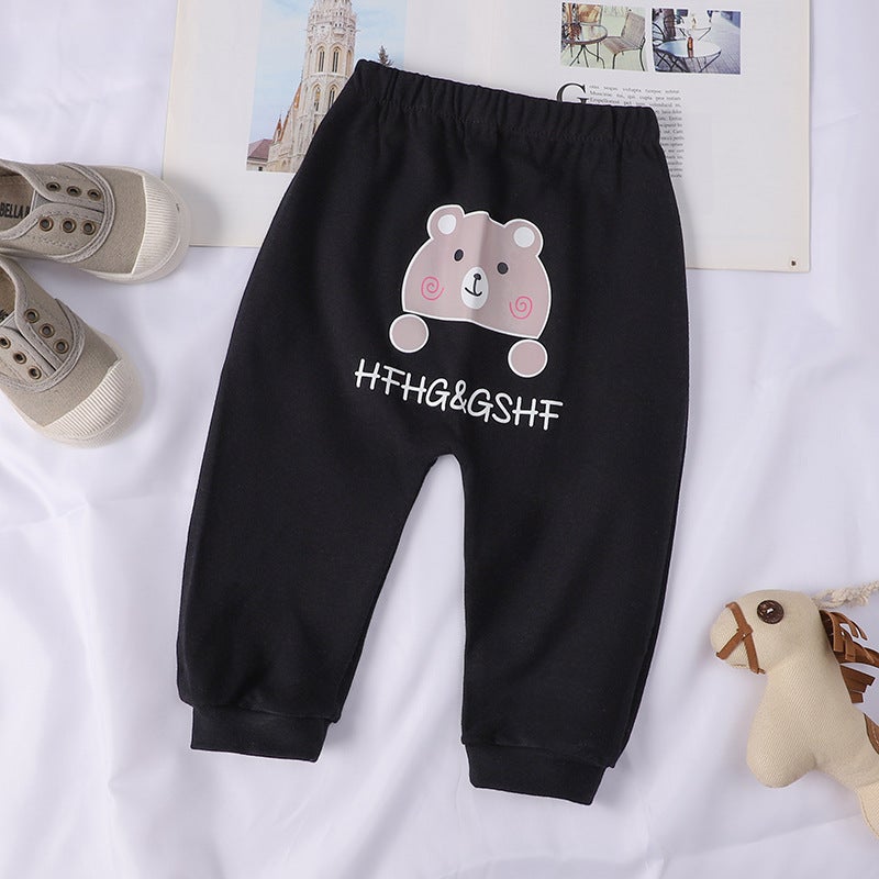 2021 New Children'S Pants Casual Harlan Pants Boys And Girls Solid Color Big Pp Pants Baby Cotton Trousers - Image 5