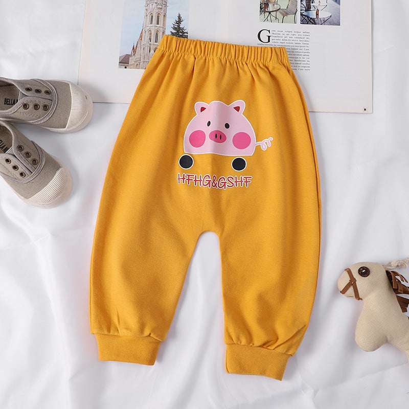 2021 New Children'S Pants Casual Harlan Pants Boys And Girls Solid Color Big Pp Pants Baby Cotton Trousers - Image 1
