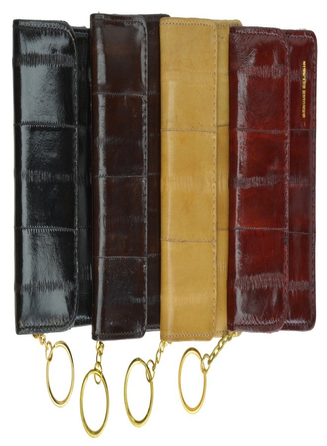 MARSHAL Eel Skin Soft Leather Change Purse Coin Wallet with Key Ring - Image 4