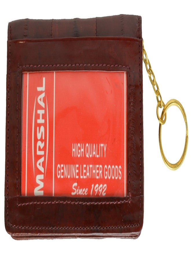 MARSHAL Eel Skin Soft Leather Change Purse Coin Wallet with Key Ring - Image 3