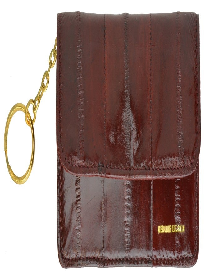 MARSHAL Eel Skin Soft Leather Change Purse Coin Wallet with Key Ring - Image 2