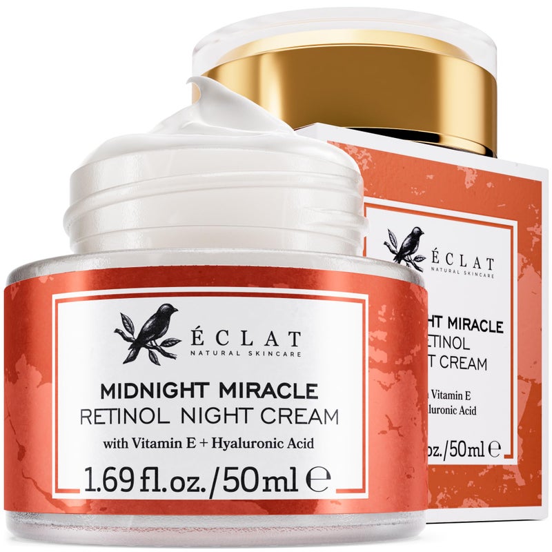 Eclat Skincare Retinol Night Cream â€“ Renewing Retinol Cream for Face with Hyaluronic Acid â€“ Anti Aging to Smooth Wrinkles & Fine Lines - Firming & Hydrating Face Moisturizer for Women & Men 50 ml - Image 1