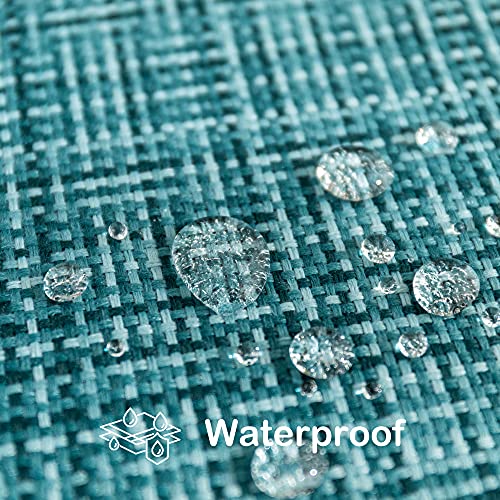 K KEVIN TEXTILE Kevin Textile Pack of 2 Decorative Outdoor Waterproof Throw Pillow Covers Lumbar Pillowcases Modern Cushion Cases for Patio Couch Bench 12 x 20 Inch Teal - Image 2