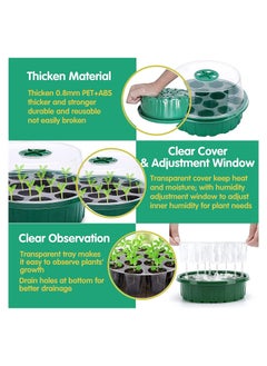 Excefore Plant Germination Trays Kit, Thicken Round Seed Trays 3Pack Cells Potting Trays, Seed Propagators Trays with Lids, Propagators for Plants Seed Growing Garden Greenhouse  - Image 3