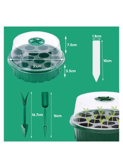 Excefore Plant Germination Trays Kit, Thicken Round Seed Trays 3Pack Cells Potting Trays, Seed Propagators Trays with Lids, Propagators for Plants Seed Growing Garden Greenhouse  - Image 5