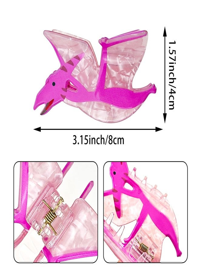 Arvintas 3 PACK Dinosaur Hair Clip, Acrylic Hair Clip, Acetate hair clips, Y2k Accessories Cute Small Hair Clips for Thick Hair for Women Girls(Style 3) - Image 2