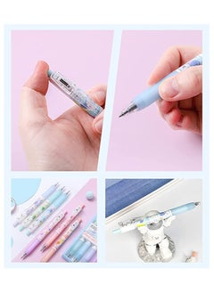 KASTWAVE Kawaii Gel Ink Pen 6 Pcs Retractable Gel Pen Black Ink 0.5mm lovely Pens Fun Space Aesthetic Pens for Office School Kids Writing Journaling Supplies lovely Pressing Gel Pen (Spaceman)  - Image 5