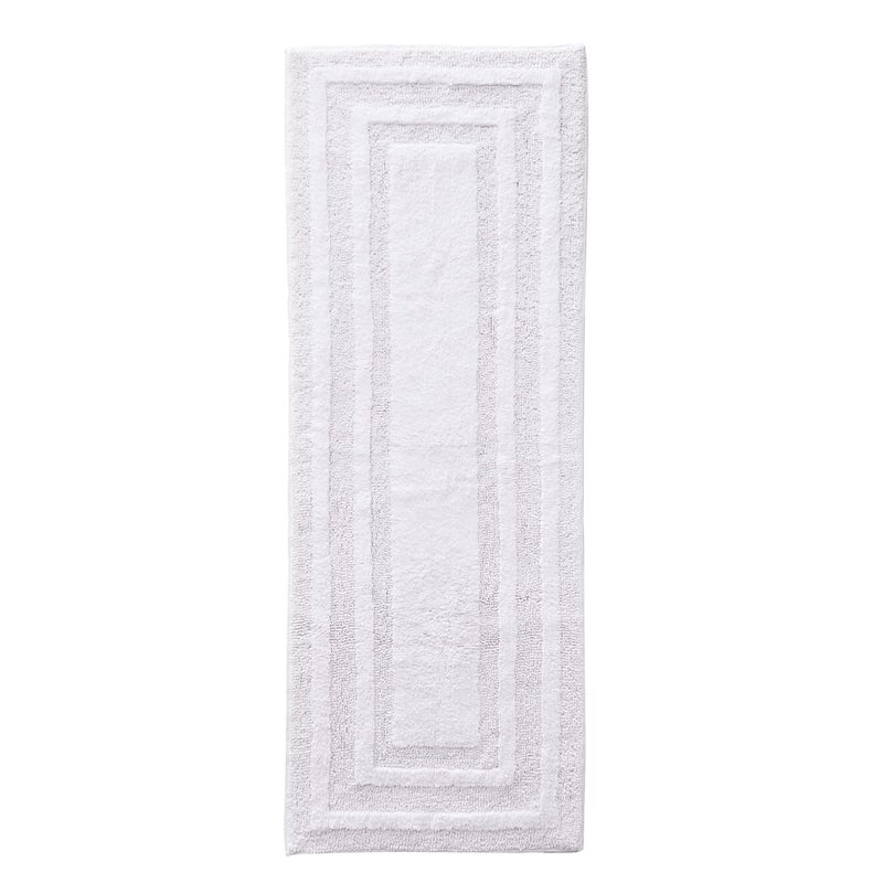 Eddie Bauer Eddie Bauer  Bathroom Rug Runner Soft Tufted Cotton Bathroom Decor Super Absorbent  Quick Dry Logan White 60 x 22 