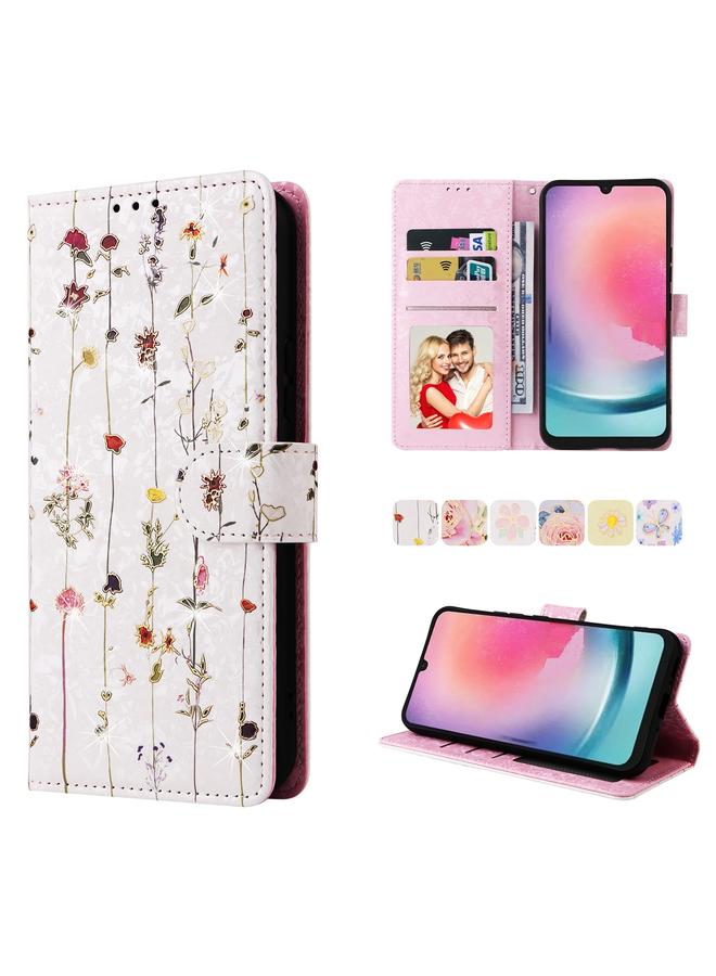 اس-توب جراب لهاتف Samsung Galaxy A24 5G، جراب هاتف جلدي مطلي بطبقة برونزية بتقنية RFID - Image 1