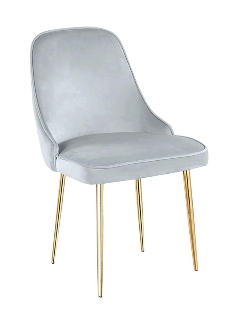 Poppins Home Poppins HOME Dining Room Chairs Living Room Chair Velvet Fabric Chair For Office Visitor and Hotel Restaurant (Light Grey) - Image 1