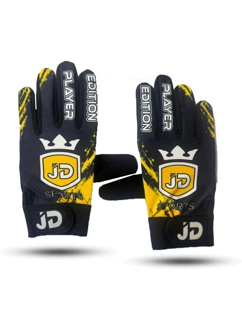 JD Cricket Batting Gloves for Tape Ball & Soft Tennis Cricket – Lightweight High-Grip Protection (Yellow) - Image 1