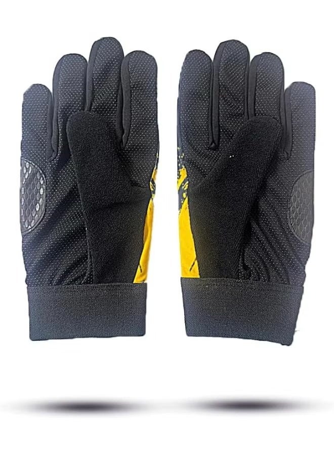 JD Cricket Batting Gloves for Tape Ball & Soft Tennis Cricket – Lightweight High-Grip Protection (Yellow) - Image 3