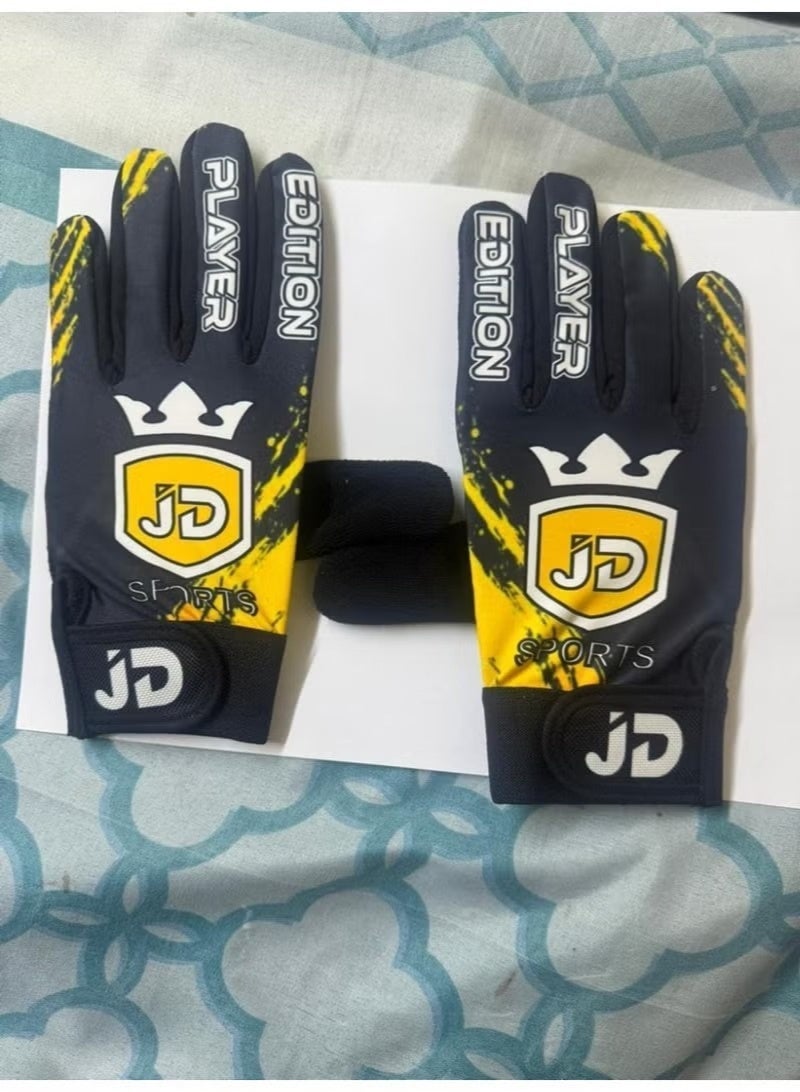 JD Cricket Batting Gloves for Tape Ball & Soft Tennis Cricket – Lightweight High-Grip Protection (Yellow) - Image 2