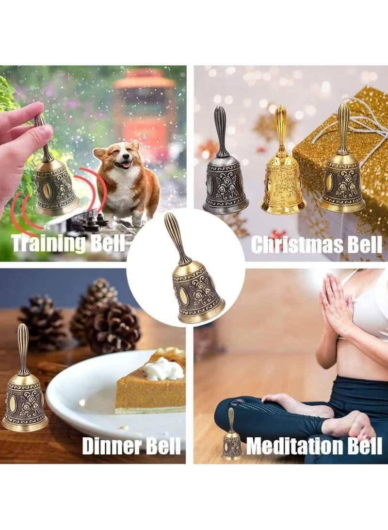 Jolley Handbell, Metal Dinner Bell, Colorful Decorated Wedding Bell, Service Bell, Call Bell (golden red rose) - Image 5