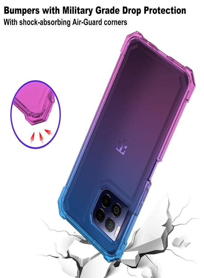 Ailiber جراب هاتف Ailiber لهاتف T-Mobile REVVL 7 Pro 5G، جراب T-Mobile Metro REVVL 7 Pro مع واقي شاشة، حماية مزدوجة الطبقات، غطاء سيليكون TPU مقاوم للصدمات بزوايا متينة - أزرق وردي - Image 4