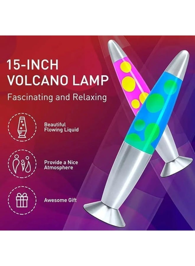 showkah® Motion Lava Lamp – Volcano-Inspired Table Lamp with Colorful Wax Liquid, Soothing Light for Bedroom, Living Room or Office – Random Color - Image 1