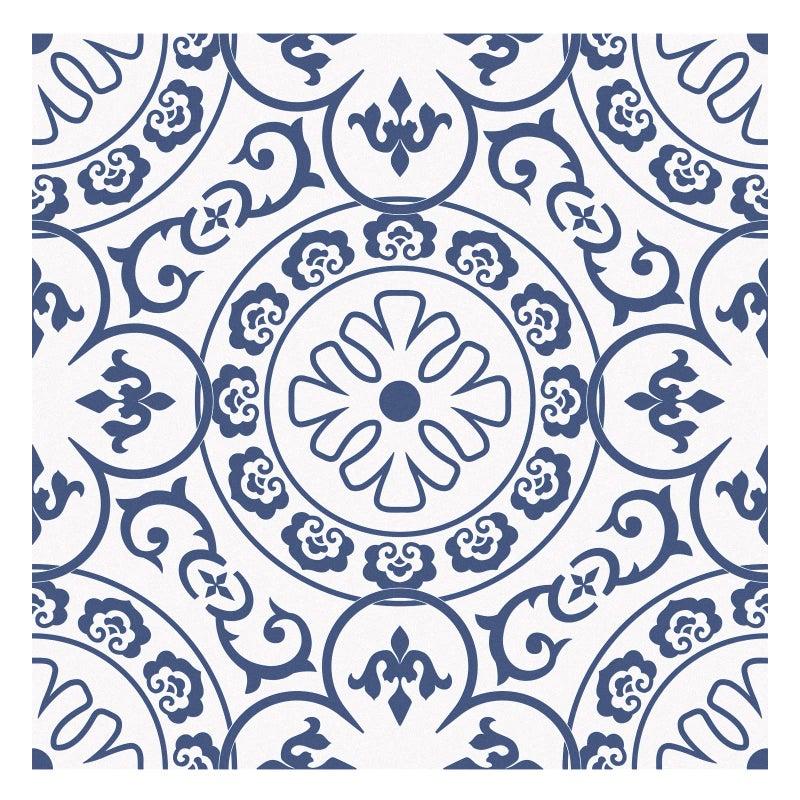 SVNOOC Peel & Stick Floor Tile Stickers Self Adhesive Backsplash Vinyl Flooring for Kitchen Bathroom Laundry Shower Decor and More, Waterproof, 8x8 inches (Blue) - Image 1