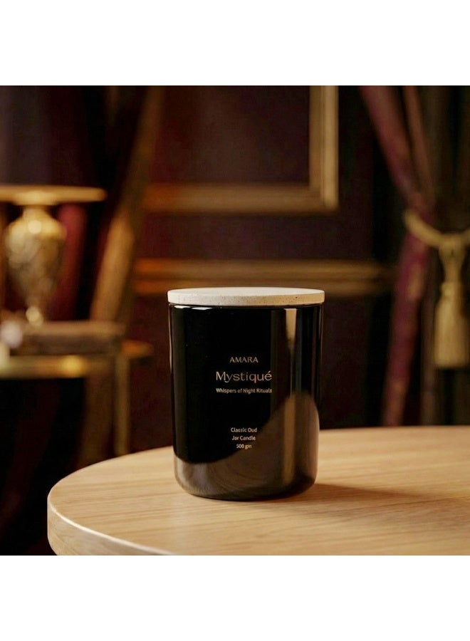 Amara Mystique Classic Oud Jar Candle 500g Large Scented Candle - Image 1
