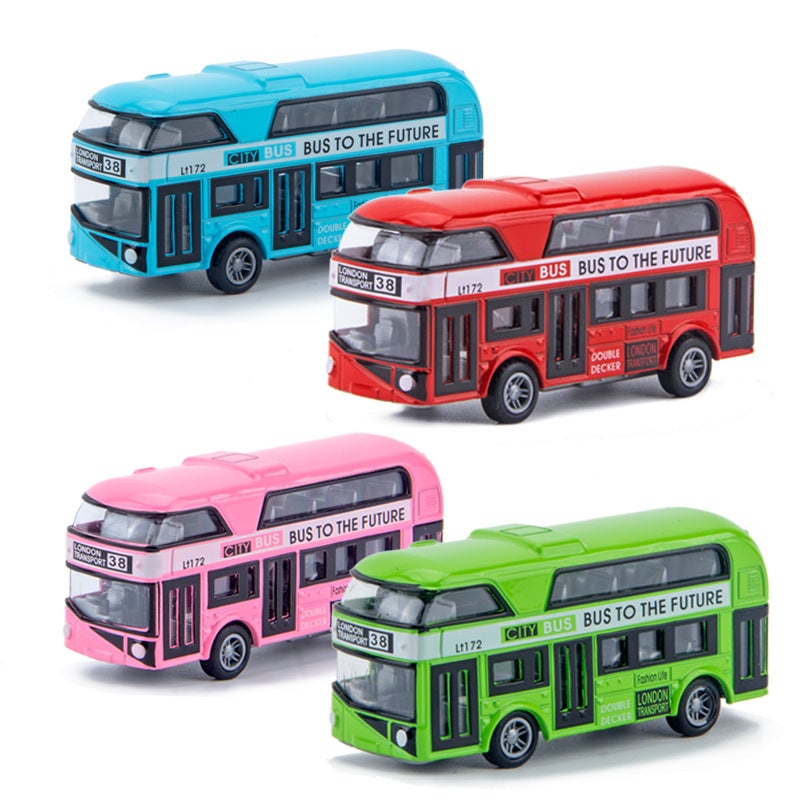 1:43 Scale Alloy Double-Decker Bus Model Toy Color random 1 bubble bag 