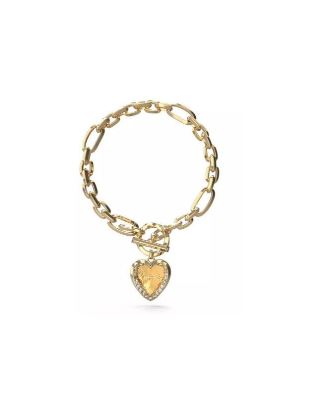 GUESS Heart & T-Bar Chain Bracelet 