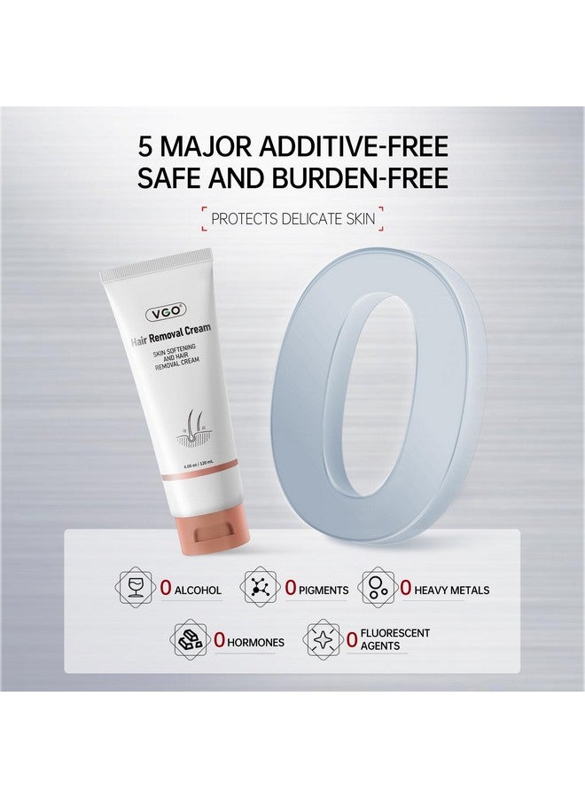 VGO VGO Painless Hair Removal Cream for Women & Men, Hair removal cream for body, back & legs, All Skin Types, 4.06oz w/Spatula  - Image 3