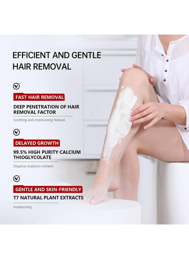 VGO VGO Painless Hair Removal Cream for Women & Men, Hair removal cream for body, back & legs, All Skin Types, 4.06oz w/Spatula  - Image 2