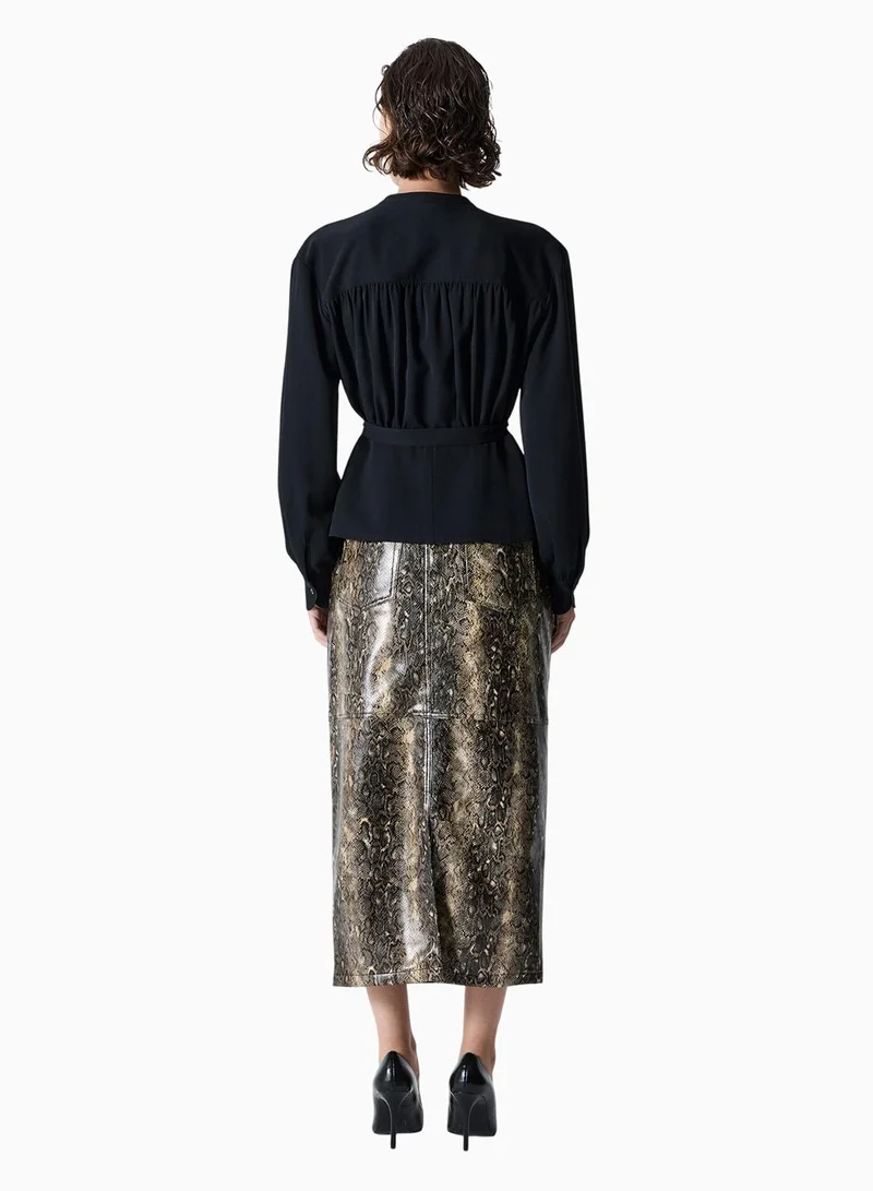 French Connection Arezzo Longsleeve Waist Tie Shirt