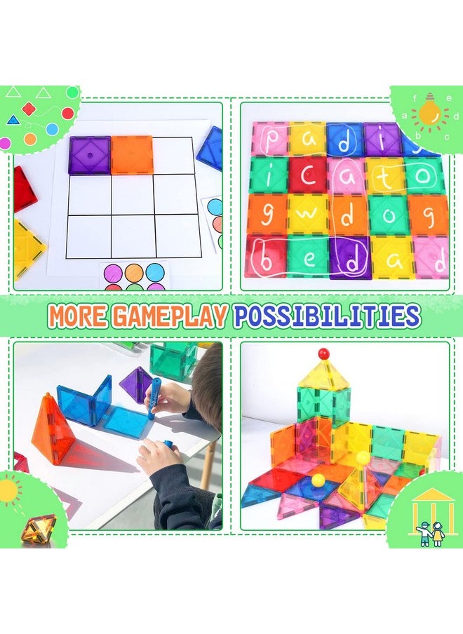 Soyee Magnetic Tiles Toddler Toys Magnetic Building Blocks for Kids Ages 3-12 STEM Educational Toys for Girls & Boys Sensory Play for Preschool Learning  - Image 2