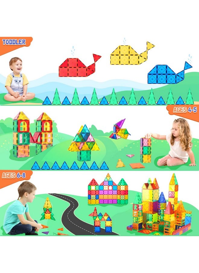 Soyee Magnetic Tiles Toddler Toys Magnetic Building Blocks for Kids Ages 3-12 STEM Educational Toys for Girls & Boys Sensory Play for Preschool Learning  - Image 4