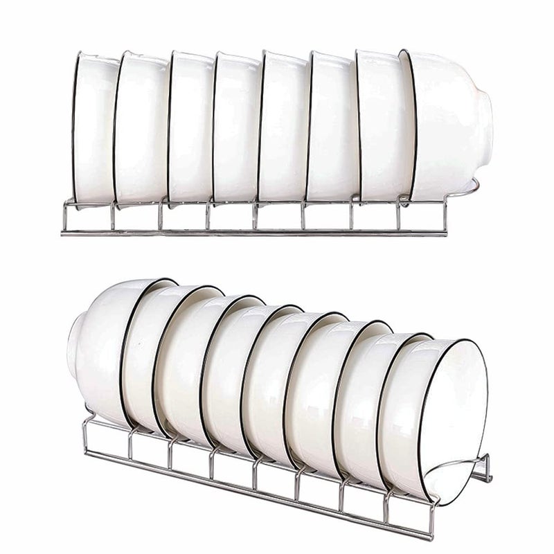 MINGFANITY Small Bowl DrainerStainless Steel Bowl Drying Rack for Kitchen Counter Organizer Storage Storage Shelf Chrome 2 Bowl Racks