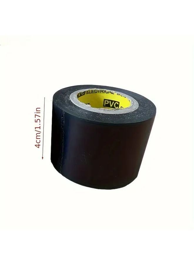 شريط PVC مطاطي أسود 1.57 بوصة × 393.7 بوصة مقاوم للماء ومقاوم للتآكل لاصق - Image 3