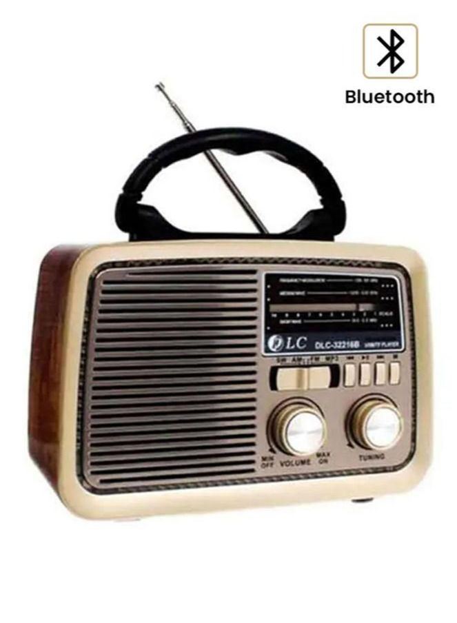 DLC 32216B Bluetooth Portable Radio Brown/Gold/Black  - Image 1