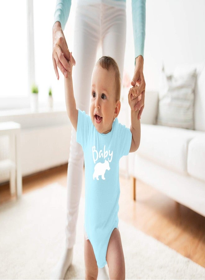 Funnwear دب صغير - بدلة أطفال أساسية مرحة - ملابس بنات حديثات الولادة - ملابس أطفال أولاد حديثي الولادة (حديثي الولادة، أزرق فاتح) - Image 2