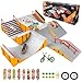 CS COSDDI Finger Skateboard Park KitsSkateboard Finger Toys with 8 Finger Skateboards 14 Skatepark Deck Ramp1 Finger Bike for Unisex GiftMini Finger Skateboards Ramp Accessories Set Yellow - Image 2