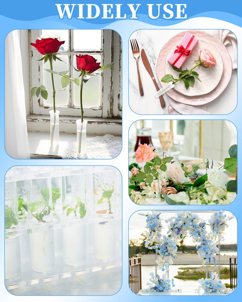 FIVEIZERO 30PCS Leak-Proof Floral Water Tubes with Caps - 2.8 Inch Clear Plastic Flower Water Tubes for Arrangements, Single Stem Roses, Bouquets, 0.68 Inch Opening - Image 5